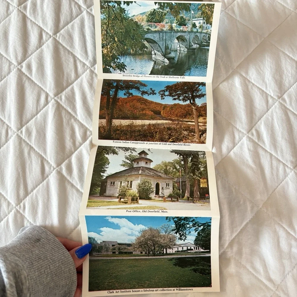 Postcard Folder‎ Massachusetts MA Mohawk Trail Elk Bridge Greenfield Deerfield